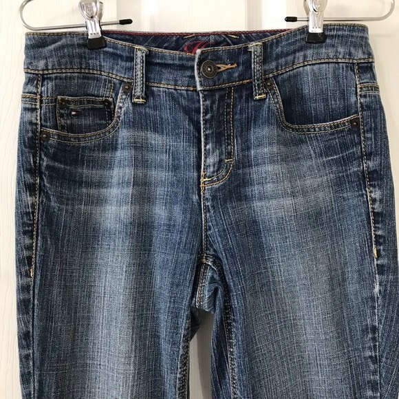 Tommy Hilfiger Hope Jeans Straight Mid-Rise Blue Denim Medium Wash Y2K Size 2 - Picture 5 of 16